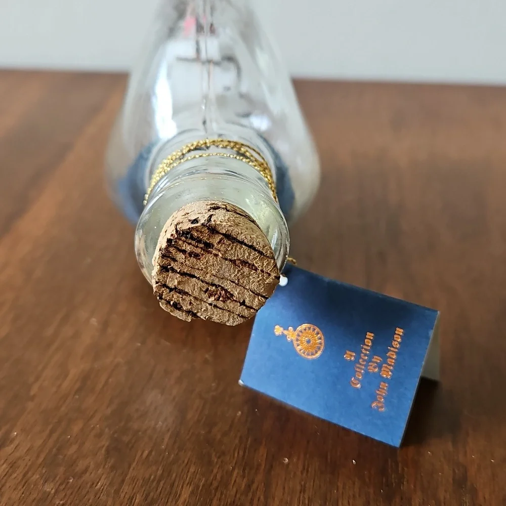 Vintage John Madison Three Mast Ship In A Bottle - Picture 4 of 12
